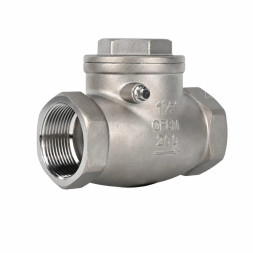 Клапан обратный VCT3131-T 2 1/2 Ду65 Ру16 ZGY резьбовой, поворотный, корпус - нержавеющая сталь CF8/AISI 304, диск - нержавеющая сталь CF8/AISI 304, уплотнение - PTFE