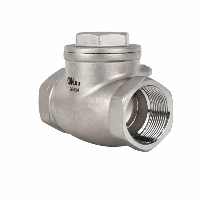 Клапан обратный VCT3131-T 2 1/2 Ду65 Ру16 ZGY резьбовой, поворотный, корпус - нержавеющая сталь CF8/AISI 304, диск - нержавеющая сталь CF8/AISI 304, уплотнение - PTFE в Омске