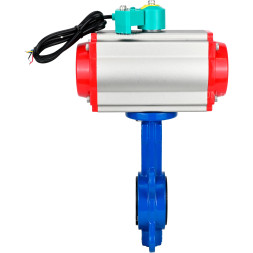 Затвор дисковый поворотный WBV1413E-2W-Fb-H Ду80 Ру16 корпус - чугун GGG50, диск - чугун GGG40, уплотнение - EPDM, с пневмоприводом PA-DA-065 и магнитным переключателем ALS200D