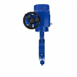 Затвор дисковый поворотный WBV3434Pf-2W-Fb-R Ду250 Ру16, корпус - углеродистая сталь WCB, диск - углеродистая сталь WCB, футерованный PTFE, уплотнение - PTFE, с электроприводом QT-N-030M-O2-380VAC-У1