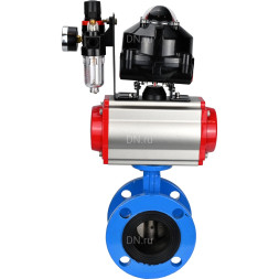 Затвор дисковый поворотный WBV1313E-2W-F-H Ду150 Ру16 фланцевый, корпус - чугун GGG40, диск - чугун GGG40, EPDM, с пневмоприводом PA-DA-130, пневмораспределителем 4M310-08 DC24V, БКВ APL-510N EX и БПВ AFC2000