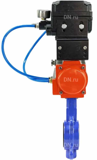 Затвор дисковый поворотный WBV3432V-2W-Fb-H Ду50 Ру16, корпус - углеродистая сталь WCB, диск - нержавеющая сталь 316L, уплотнение - Viton, с пневмоприводом PA-DA-065 и с электропневматическим поворотным позиционером YT-1000RSN без обратной связи в Омске