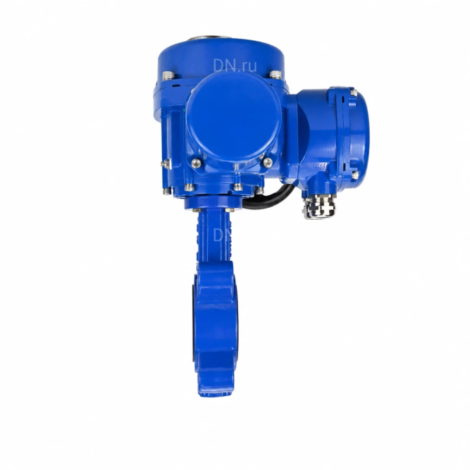 Затвор дисковый поворотный WBV1631N-2W-Fb-H Ду80 Ру16 LUG межфланцевый, корпус - чугун QT450, диск - нержавеющая сталь AISI 304, уплотнение - NBR, с электроприводом QT-N-005M-O2-380VAC-У1 с моментной муфтой и штурвалом в Омске