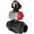 Кран шаровой BV4242E-FP-GRM-ISO Дн40 Ру10 полнопроходной, корпус - НПВХ, шар - НПВХ, уплотнение - EPDM, с пневмоприводом PA-SA-065 и БКВ APL-510N EX в Омске