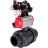 Кран шаровой BV4242E-FP-GRM-ISO Дн100 Ру10 полнопроходной, корпус - НПВХ, шар - НПВХ, уплотнение - EPDM, с пневмоприводом PA-SA-083, пневмораспределителем 4M310-08 AC220V, БКВ APL-510N EX и БПВ AFC2000 в Омске