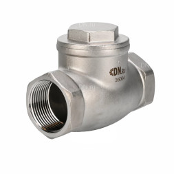 Клапан обратный VCT3232-T 1 1/2 Ду40 Ру16 ZGY резьбовой, поворотный, корпус - нержавеющая сталь CF8М/AISI 316, диск - нержавеющая сталь CF8М/AISI 316, уплотнение - PTFE