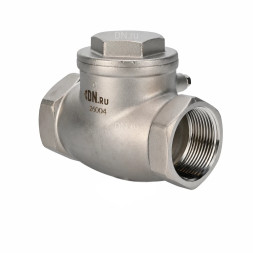 Клапан обратный VCT3232-T 1 1/2 Ду40 Ру16 ZGY резьбовой, поворотный, корпус - нержавеющая сталь CF8М/AISI 316, диск - нержавеющая сталь CF8М/AISI 316, уплотнение - PTFE