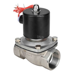 Клапан электромагнитный VS131-VT-NC-220VAC 1 1/4″ Ду32 Ру10, соленоидный двухходовой, корпус - нержавеющая сталь 304, уплотнение - Viton, резьбовой, нормально-закрытый, прямого действия, катушка - 220В