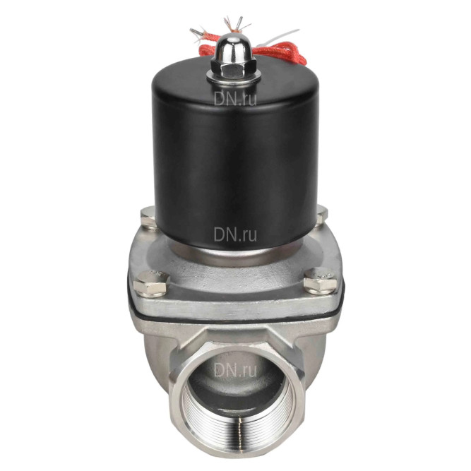Клапан электромагнитный VS131-VT-NC-220VAC 1 1/4″ Ду32 Ру10, соленоидный двухходовой, корпус - нержавеющая сталь 304, уплотнение - Viton, резьбовой, нормально-закрытый, прямого действия, катушка - 220В в Омске