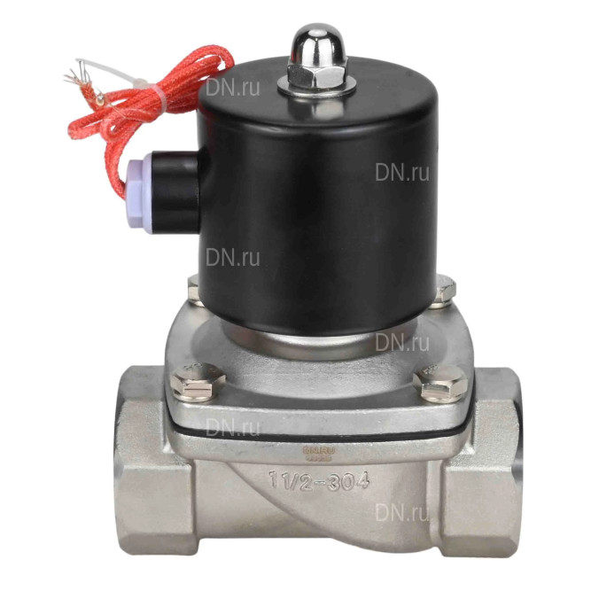 Клапан электромагнитный VS131-VT-NC-220VAC 1 1/4″ Ду32 Ру10, соленоидный двухходовой, корпус - нержавеющая сталь 304, уплотнение - Viton, резьбовой, нормально-закрытый, прямого действия, катушка - 220В в Омске