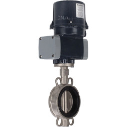 Затвор дисковый поворотный WBV3232E-2W-Fb-H Ду65 Ру16, корпус - нержавеющая сталь 316L, диск - нержавеющая сталь 316L, уплотнение - EPDM, с электроприводом QTSA-N-005EM-O0-220VAC с пружинным возвратом