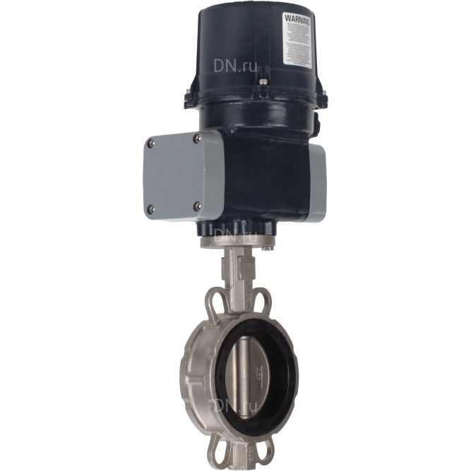 Затвор дисковый поворотный WBV3232E-2W-Fb-H Ду65 Ру16, корпус - нержавеющая сталь 316L, диск - нержавеющая сталь 316L, уплотнение - EPDM, с электроприводом QTSA-N-005EM-O0-220VAC с пружинным возвратом в Омске
