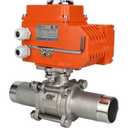 Кран шаровой BV3232P(3pc)-FP-W-ISO-H LONG Ду50 Ру40 полнопроходной, трехсоставной, корпус - нержавеющая сталь 316, уплотнение - PTFE, под приварку, с электроприводом QT-N-008EM-O1-220VAC-У1 HARK