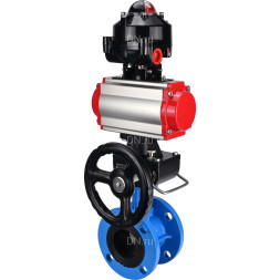 Затвор дисковый поворотный WBV1313E-2W-F-H Ду150 Ру16 фланцевый, корпус - чугун GGG40, диск - чугун GGG40, EPDM, с пневмоприводом PA-DA-130, пневмораспределителем 4M310-08 AC220V, БКВ APL-510N EX и ручным дублером MON1-250-T26-ISO