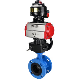Затвор дисковый поворотный WBV1313E-2W-F-H Ду65 Ру16 фланцевый, корпус - чугун GGG40, диск - чугун GGG40, уплотнение - EPDM, с пневмоприводом PA-DA-105, БКВ APL-510N EX и ручным дублером MON1-250-T26-ISO