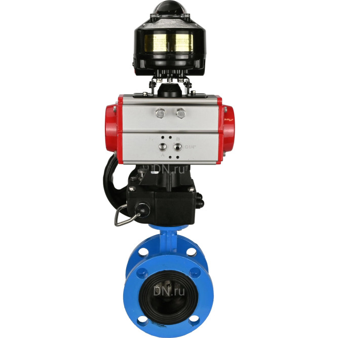 Затвор дисковый поворотный WBV1313E-2W-F-H Ду65 Ру16 фланцевый, корпус - чугун GGG40, диск - чугун GGG40, уплотнение - EPDM, с пневмоприводом PA-DA-105, БКВ APL-510N EX и ручным дублером MON1-250-T26-ISO в Омске