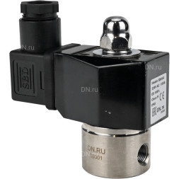 Клапан электромагнитный VS331-NT-NC-24VDC 1/8″ Ду6 Ру10, соленоидный двухходовой, корпус - нержавеющая сталь 304, уплотнение - NBR, резьбовой, нормально-закрытый, прямого действия, катушка - 24В
