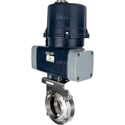 Затвор дисковый поворотный WBV3131E-2W-W-H Ду15 Ру10 под приварку, корпус - пищевая нерж. сталь AISI 304, диск - нерж. сталь AISI 304, уплотнение - EPDM, с электроприводом четвертьоборотным QTSA-N-003EM-O0-220VAC с пружинным возвратом
