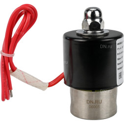 Клапан электромагнитный VS131-VT-NC-24VAC 1/8″ Ду6 Ру10 прямого действия двухходовой, корпус - сталь нержавеющая 304, присоединение - внутренняя резьба, уплотнение - VITON, нормально-закрытый, катушка - 24 В AC