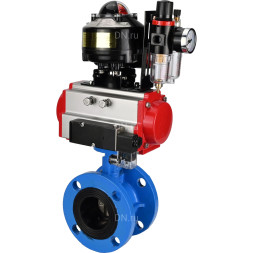 Затвор дисковый поворотный WBV1313E-2W-F-H Ду65 Ру16 фланцевый, корпус - чугун GGG40, диск - чугун GGG40, EPDM, с пневмоприводом PA-DA-105, пневмораспределителем 4M310-08 DC24V, БКВ APL-510N EX и БПВ AFC2000