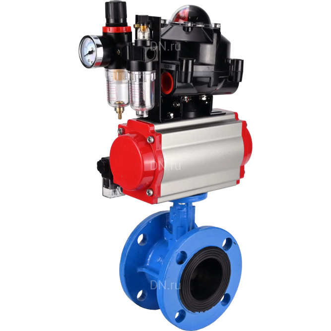 Затвор дисковый поворотный WBV1313E-2W-F-H Ду65 Ру16 фланцевый, корпус - чугун GGG40, диск - чугун GGG40, EPDM, с пневмоприводом PA-DA-105, пневмораспределителем 4M310-08 DC24V, БКВ APL-510N EX и БПВ AFC2000 в Омске