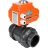 Кран шаровой BV4242E-FP-GRM-ISO Дн15 Ру10 полнопроходной, клеевой с разборным муфтовым соединением, корпус - НПВХ, шар - НПВХ, уплотнение - EPDM, с электроприводом QT-N-003EM-O1-24VDC-У1 HARK в Омске