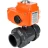 Кран шаровой BV4242E-FP-GRM-ISO Дн15 Ру10 полнопроходной, клеевой с разборным муфтовым соединением, корпус - НПВХ, шар - НПВХ, уплотнение - EPDM, с электроприводом QT-N-003EM-O1-24VDC-У1 HARK в Омске