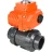 Кран шаровой BV4242E-FP-GRM-ISO Дн15 Ру10 полнопроходной, клеевой с разборным муфтовым соединением, корпус - НПВХ, шар - НПВХ, уплотнение - EPDM, с электроприводом QT-N-003EM-O1-24VDC-У1 HARK в Омске