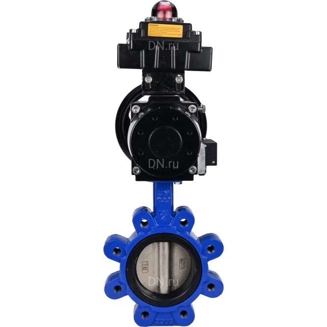 Затвор дисковый поворотный WBV1616E-2W-Fb-H Ду125 Ру16 LUG корпус - чугун QT450, диск - чугун QT450, уплотнение - EPDM, с пневмоприводом PA-DA-105-1, пневмораспределителем 4M310-08 AC220V и БКВ APL-410N EX в Омске