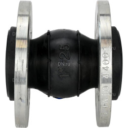 Компенсатор резиновый CR-E25-F Ду125 Ру10, резиновая вставка (корпус) - EPDM, тип присоединения - фланцевый, материал фланцев - сталь углеродистая оцинкованная