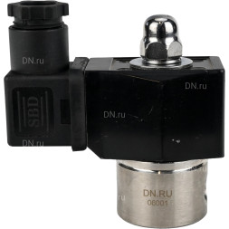 Клапан электромагнитный VS331-NT-NC-24VDC 1/4″ Ду8 Ру10, соленоидный двухходовой, корпус - нержавеющая сталь 304, уплотнение - NBR, резьбовой, нормально-закрытый, прямого действия, катушка - 24В