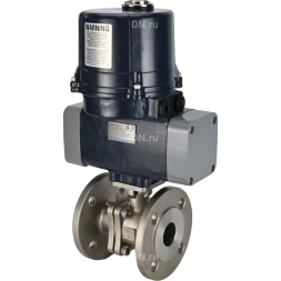 Кран шаровой BV3232P(2pc)-FP-F-ISO-H Ду50 Ру40 полнопроходной, фланцевый, корпус - нержавеющая сталь SS316, уплотнение - PTFE, с электроприводом четвертьоборотным QTSA-N-007EM-O0-220VAC с пружинным возвратом
