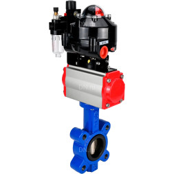 Затвор дисковый поворотный WBV1616E-2W-Fb-H Ду150 Ру16 LUG корпус - чугун QT450, диск - чугун QT450, уплотнение - EPDM, с пневмоприводом PA-SA-160, пневмораспределителем 4M310-08 DC24V, БКВ APL-510N EX и БПВ AFC2000