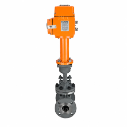 Задвижка клиновая 30с941нж GVWR2121M-2W-F-ОСТ Ду150 Ру16 GAIR фланцевая, корпус - сталь 25Л, материал клина - сталь 25Л, уплотнение - металл, с ОСТ-фланцем, с электроприводом MT-N-020EM-O1-220VAC-У1