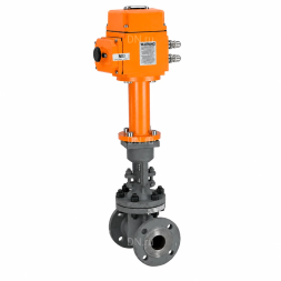 Задвижка клиновая 30с941нж GVWR2121M-2W-F-ОСТ Ду150 Ру16 GAIR фланцевая, корпус - сталь 25Л, материал клина - сталь 25Л, уплотнение - металл, с ОСТ-фланцем, с электроприводом MT-N-020EM-O1-220VAC-У1