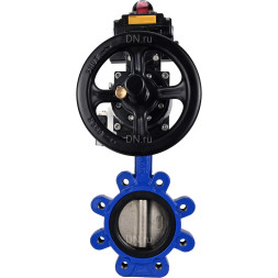 Затвор дисковый поворотный WBV1616E-2W-Fb-H Ду150 Ру16 LUG корпус - чугун QT450, диск - чугун QT450, уплотнение - EPDM, с пневмоприводом PA-DA-105-1, пневмораспределителем 4M310-08 AC220V и БКВ APL-410N EX