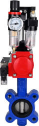 Затвор дисковый поворотный WBV1631E-2W-Fb-H Ду50 Ру16 LUG корпус - чугун QT450, диск - нержавеющая сталь 304, уплотнение - EPDM, с пневмоприводом PA-SA-083, пневмораспределителем 4M310-08 AC220V и БПВ AFC2000