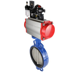 Затвор дисковый поворотный WBV1132N-2W-Fb-H Ду250 Ру16, корпус - чугун GG25, диск - нержавеющая сталь 316L, уплотнение - NBR, с пневмоприводом PA-SA-210, пневмораспределителем 4M310-08 AC220V, БКВ APL-210N, БПВ AFC2000