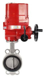 Затвор дисковый поворотный WBV3131E-2W-Fb Ду100 Ру16, корпус - нержавеющая сталь 304, диск - нержавеющая сталь 304, уплотнение - EPDM, с электроприводом QT-EX-010EM-O2-220VAC-У1 220В