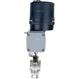 Затвор дисковый поворотный WBV3131E-2W-W-H Ду25 Ру10 под приварку, корпус - пищевая нерж. сталь AISI 304, диск - нерж. сталь AISI 304, уплотнение - EPDM, с электроприводом четвертьоборотным QTSA-N-003EM-O0-220VAC с пружинным возвратом