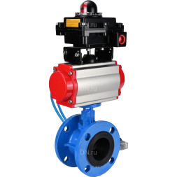 Затвор дисковый поворотный WBV1313E-2W-F-H Ду50 Ру16 фланцевый, корпус - чугун GGG40, диск - чугун GGG40, уплотнение - EPDM, с пневмоприводом PA-DA-105, пневмораспределителем 4V320-08 AC220V и БКВ APL-410N EX