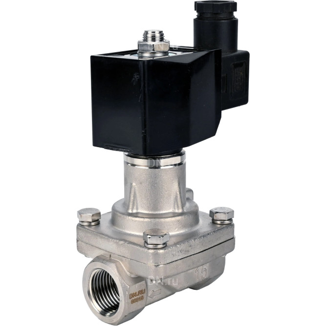 Клапан электромагнитный VS731-PT-NC-220VAC 1 1/2″ Ду40 Ру10 соленоидный двухходовой, корпус - нержавеющая сталь 304, уплотнение - PTFE, внутренняя резьба, прямого действия, нормально закрытый, с нулевым перепадом давления, катушка - 220В в Омске