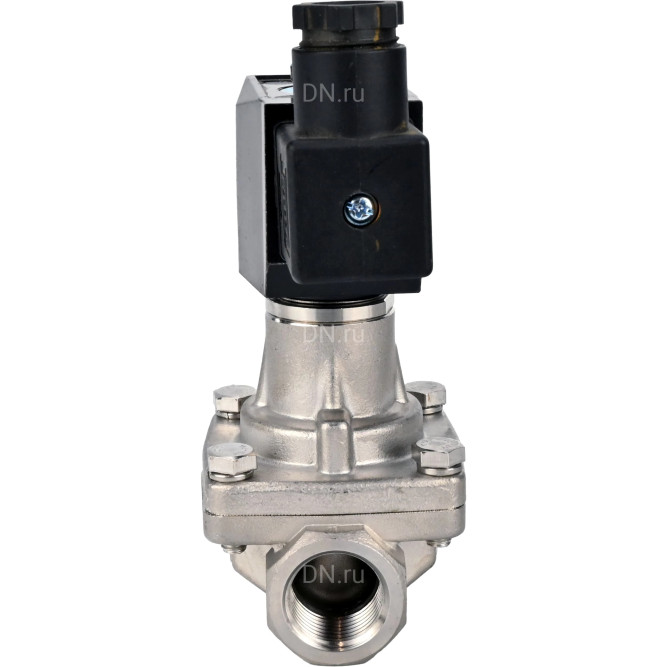 Клапан электромагнитный VS731-PT-NC-220VAC 1 1/2″ Ду40 Ру10 соленоидный двухходовой, корпус - нержавеющая сталь 304, уплотнение - PTFE, внутренняя резьба, прямого действия, нормально закрытый, с нулевым перепадом давления, катушка - 220В в Омске