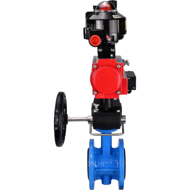 Затвор дисковый поворотный WBV1313E-2W-F-H Ду150 Ру16 фланцевый, корпус - чугун GGG40, диск - чугун GGG40, EPDM, с пневмоприводом PA-DA-130, пневмораспределителем 4M310-08 DC24V, БКВ APL-510N EX, ручным дублером MON1-250-T26-ISO и БПВ AFC2000 в Омске