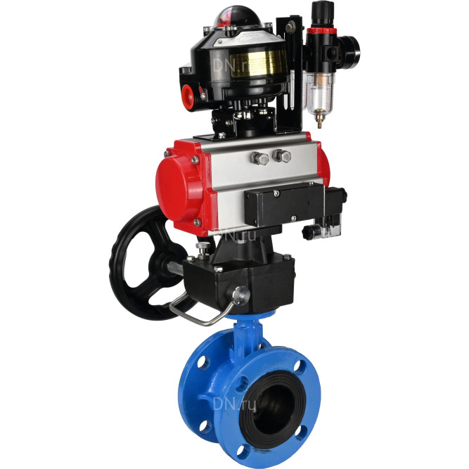 Затвор дисковый поворотный WBV1313E-2W-F-H Ду150 Ру16 фланцевый, корпус - чугун GGG40, диск - чугун GGG40, EPDM, с пневмоприводом PA-DA-130, пневмораспределителем 4M310-08 DC24V, БКВ APL-510N EX, ручным дублером MON1-250-T26-ISO и БПВ AFC2000 в Омске