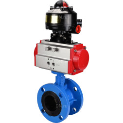 Затвор дисковый поворотный WBV1313E-2W-F-H Ду200 Ру16 фланцевый, корпус - чугун GGG40, диск - чугун GGG40, уплотнение - EPDM, с пневмоприводом PA-DA-140 и БКВ APL-510N EX