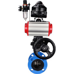 Затвор дисковый поворотный WBV1313E-2W-F-H Ду200 Ру16 фланцевый, корпус - чугун GGG40, диск - чугун GGG40, EPDM, с пневмоприводом PA-DA-140, пневмораспределителем 4M310-08 DC24V, БКВ APL-510N EX, ручным дублером MON2-450-T28-ISO и БПВ AFC2000