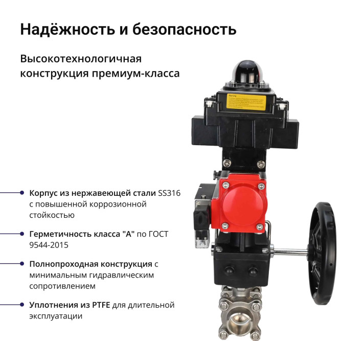 Кран шаровой BV3232P(3pc)-FP-W-ISO-H Ду25 Ру63, полнопроходной под приварку, нержавеющая сталь SS316, PTFE, с пневмоприводом PA-DA-052, пневмораспределителем 4M310-08 AC220V, БКВ APL-410N EX, ручным дублером MON1-250-T26-ISO в Омске