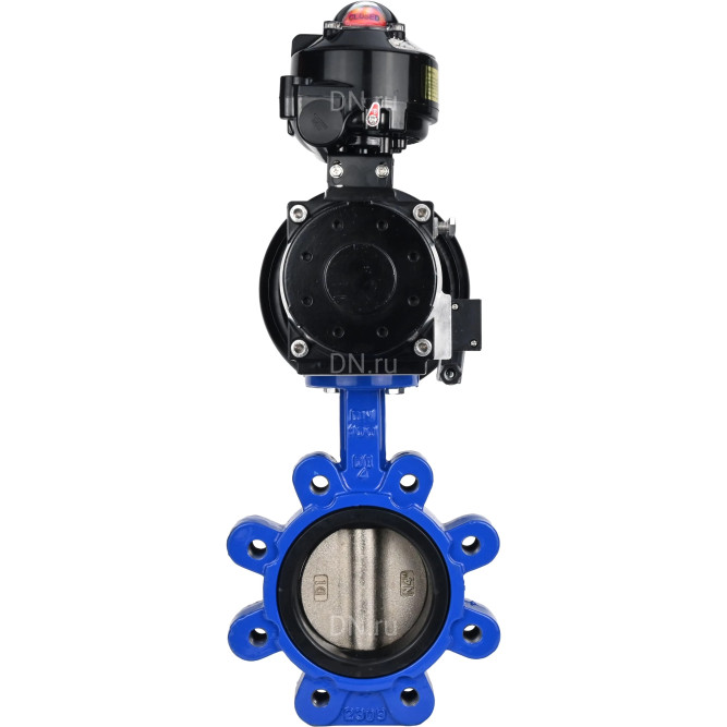 Затвор дисковый поворотный WBV1616E-2W-Fb-H Ду150 Ру16 LUG корпус - чугун QT450, диск - чугун QT450, уплотнение - EPDM, с пневмоприводом PA-DA-105-1, пневмораспределителем 4M310-08 AC220V и БКВ APL-510N EX в Омске