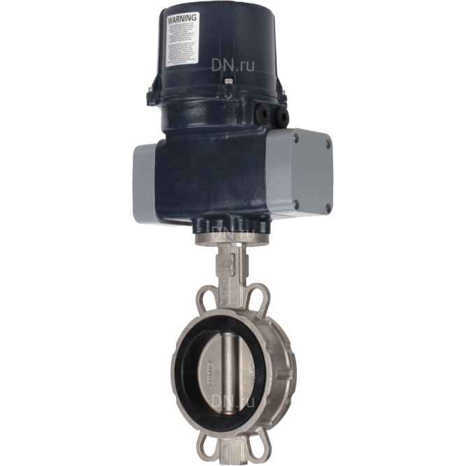 Затвор дисковый поворотный WBV3232N-2W-Fb-H Ду200 Ру16, корпус - нержавеющая сталь 316L, диск - нержавеющая сталь 316L, уплотнение - NBR, с электроприводом QTSA-N-030EM-O0-220VAC с пружинным возвратом в Омске